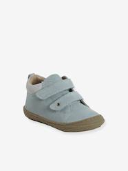 -Pair of Soft Leather Boots for Babies, Designed for First Steps 