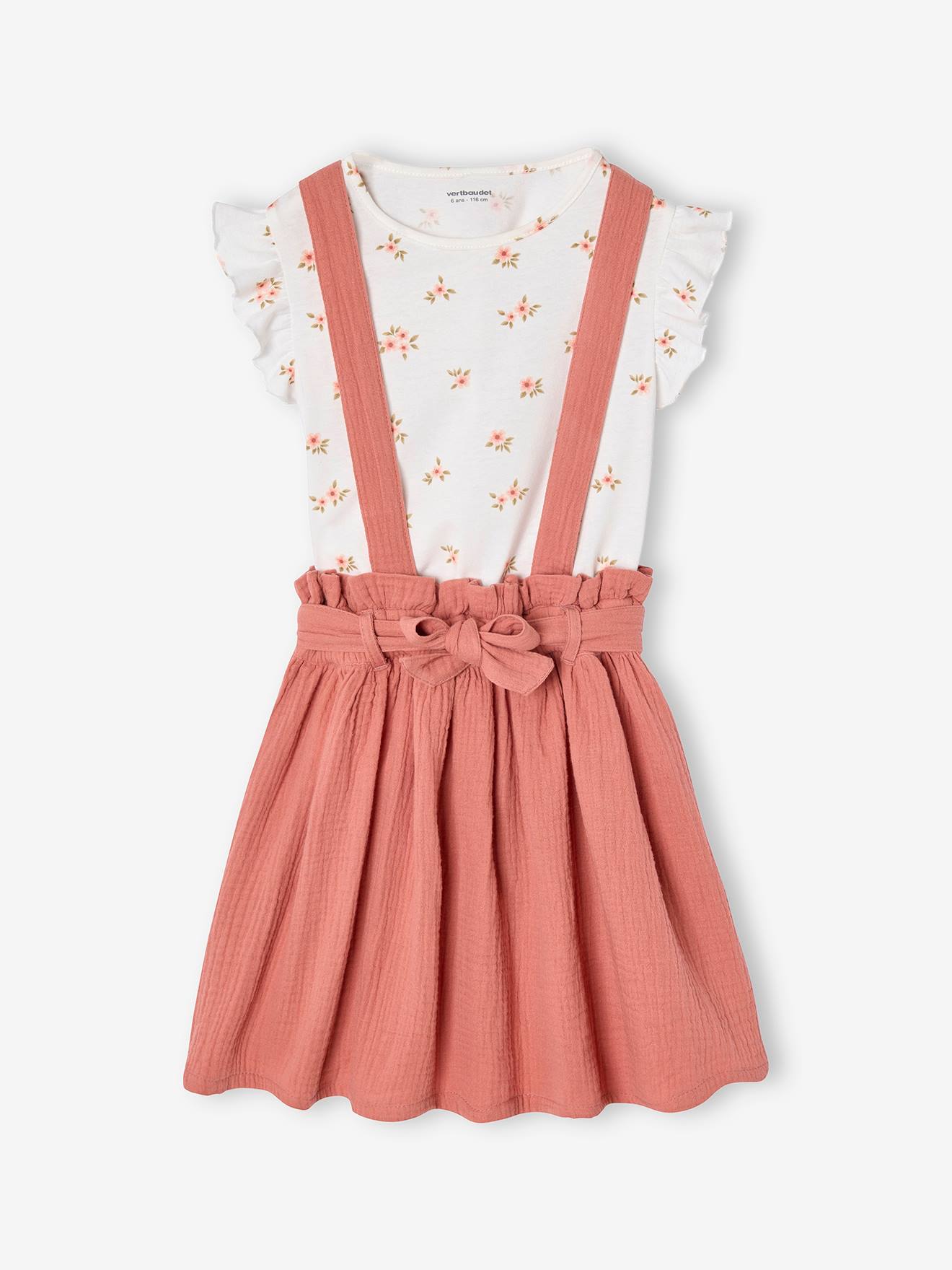 Striped T-Shirt + Cotton Gauze Skirt Outfit
