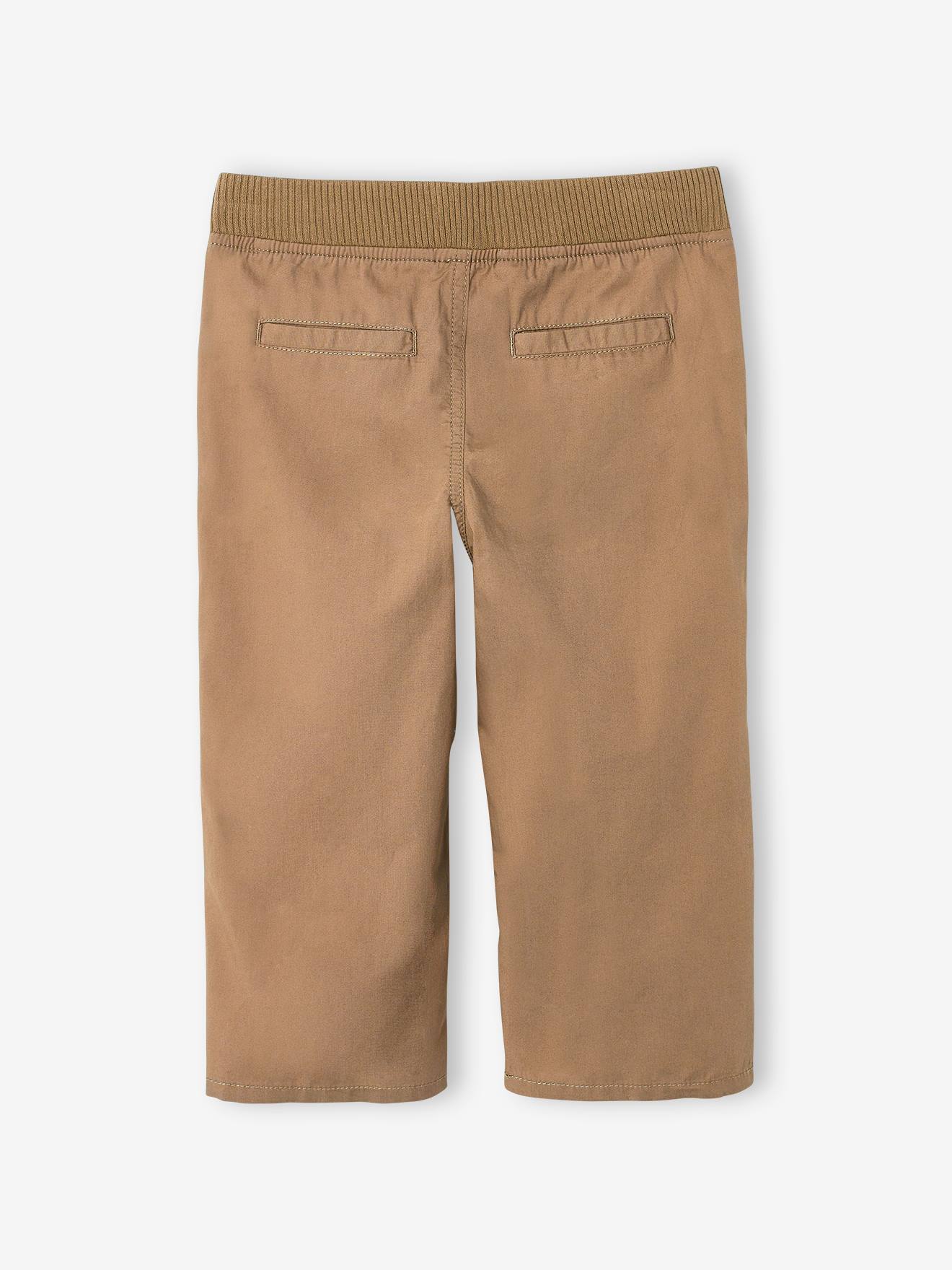 Lightweight roll-up trousers for boys beige, Boys Vertbaudet