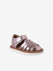Leather Sandals with Closed Toe & Hook-&-Loop Fastening