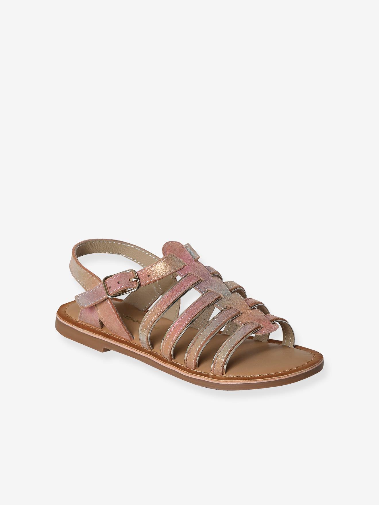 Multi-Strap Leather Sandals for Girls