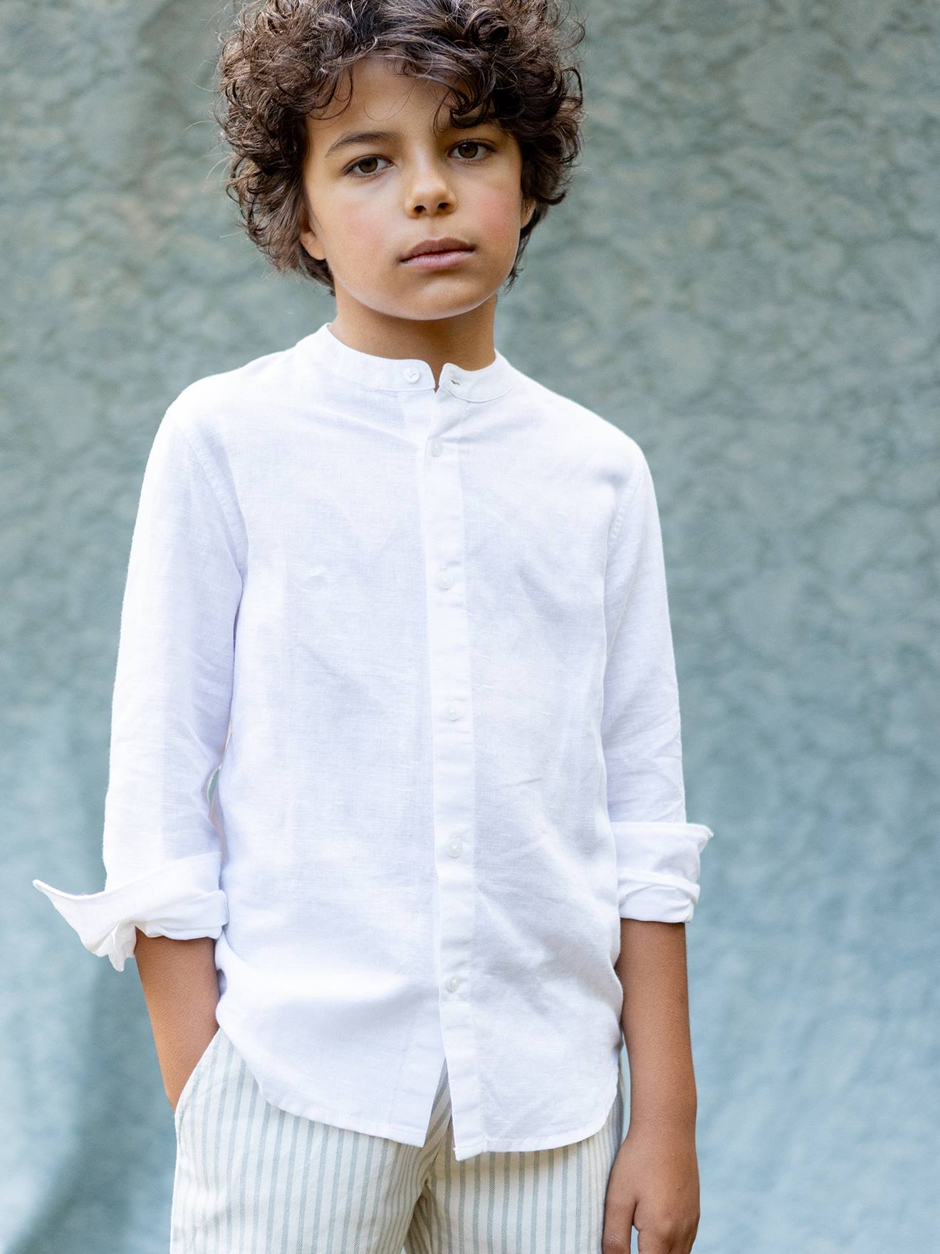 Linen and cotton shirt - CYRILLUS Celebrations and Weddings collection ecru