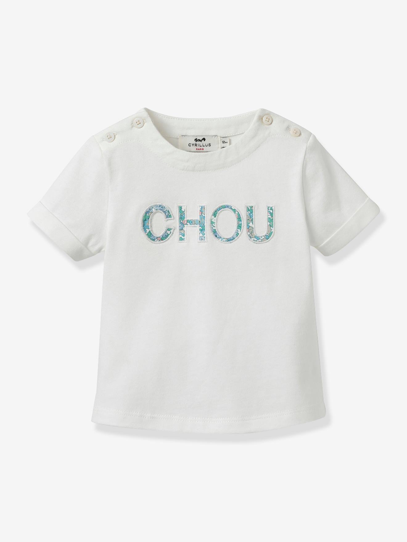 Baby t-shirt with Liberty® fabric letters - CYRILLUS organic cotton printed