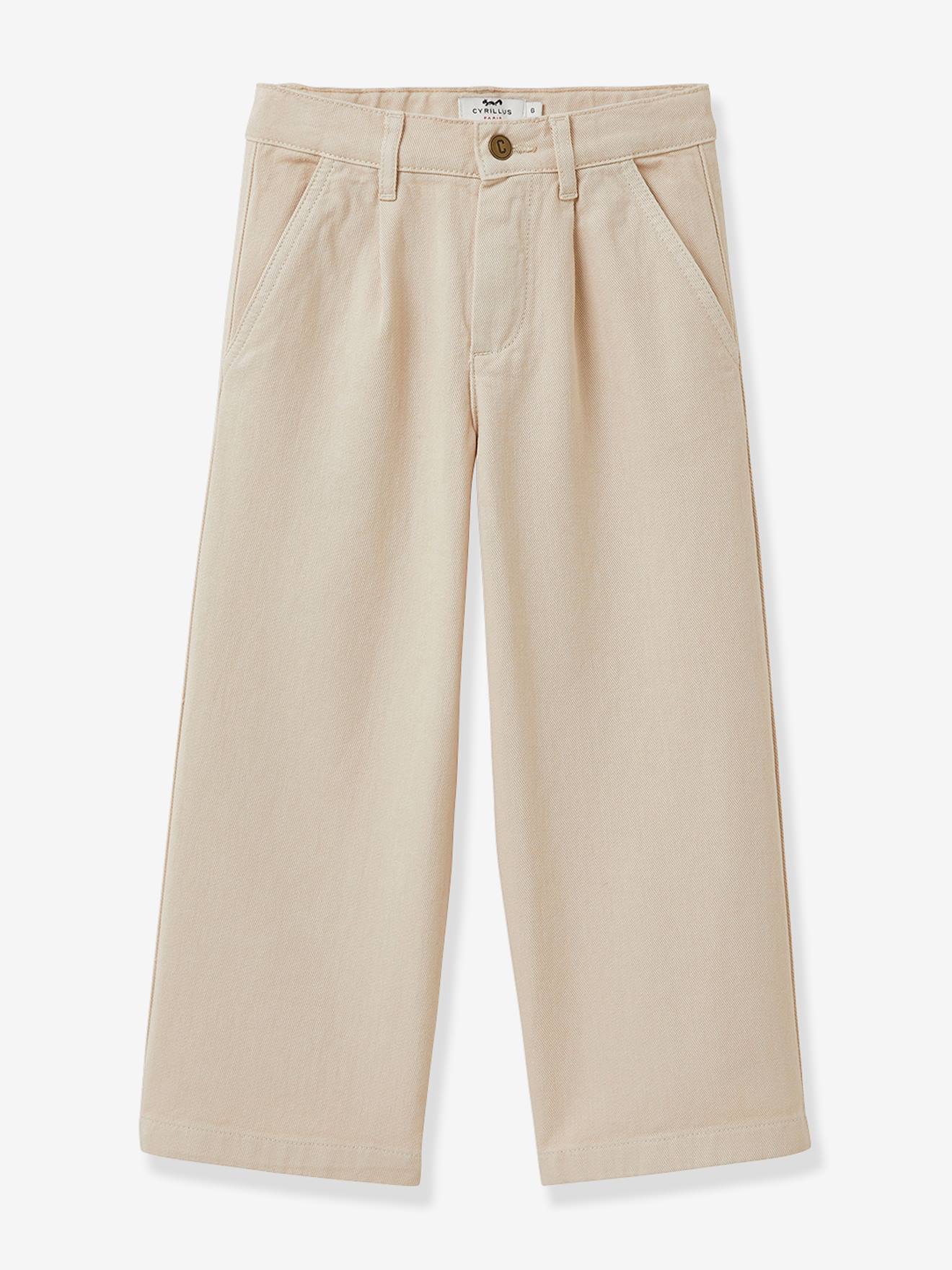 Girl's wide-leg trousers CYRILLUS sandy