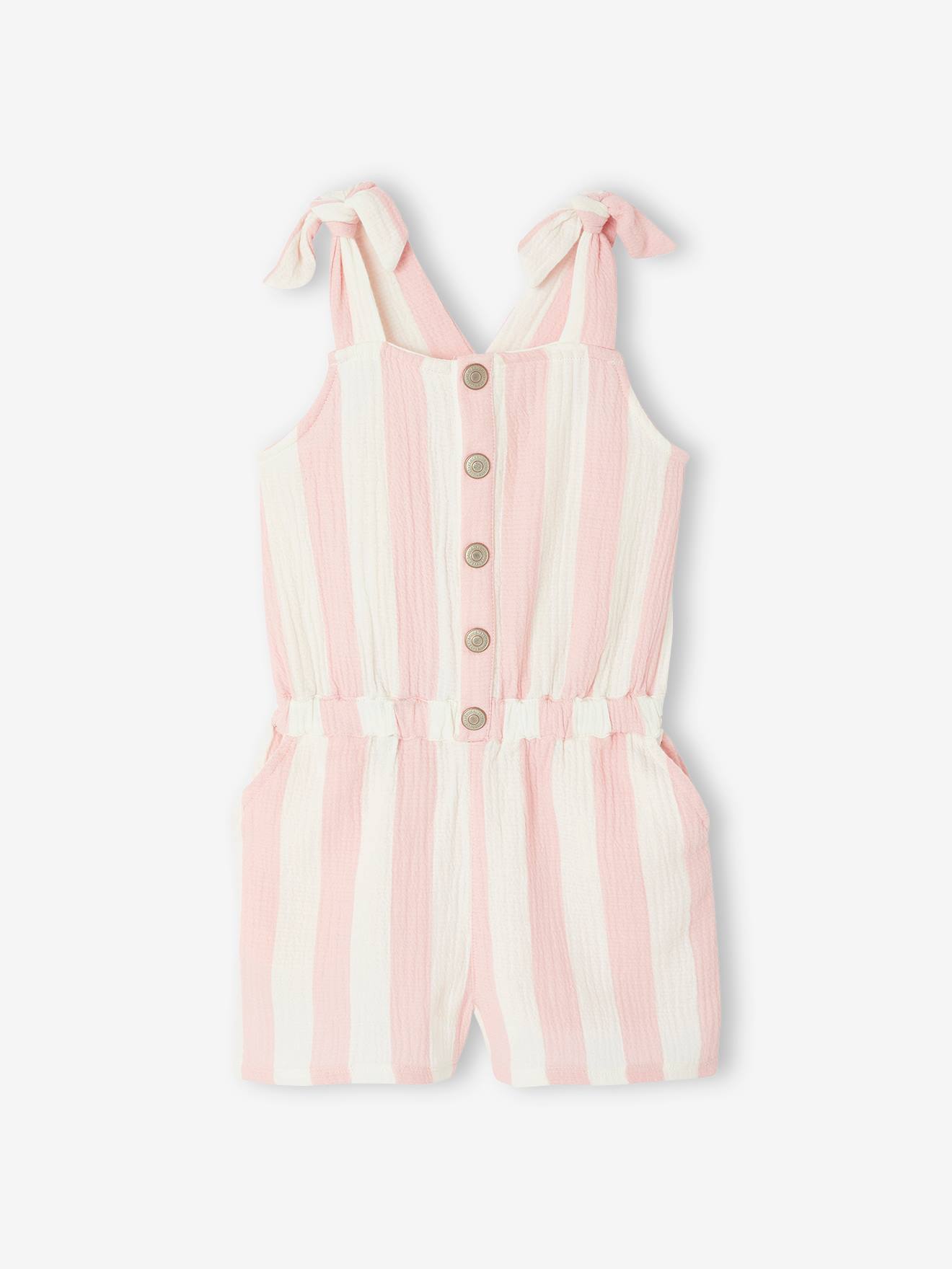 Striped Cotton Gauze Playsuit