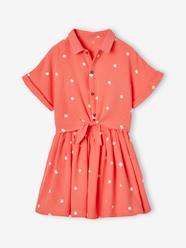 Girls-Tie-front blouse and skirt set for girls 
