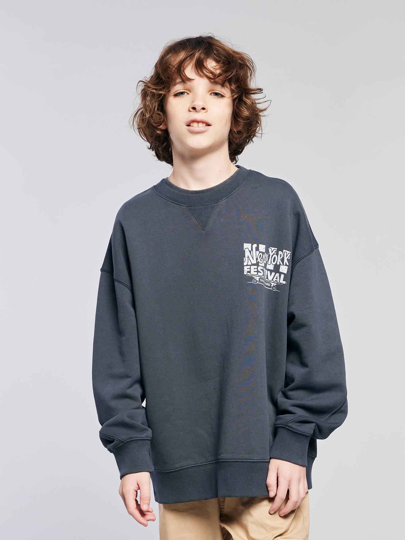 Loose Worn-Effect Sweatshirt