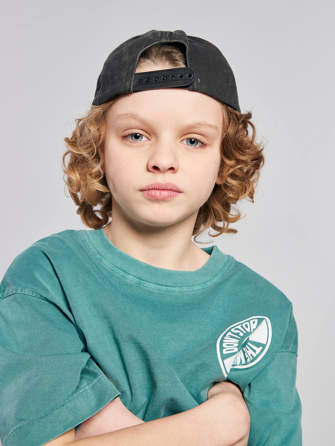 T-Shirt with Front/Back Motif, Faded Effect, JONEN aqua green T-Shirt with Front/Back Motif, Faded Effect, JONEN aqua green