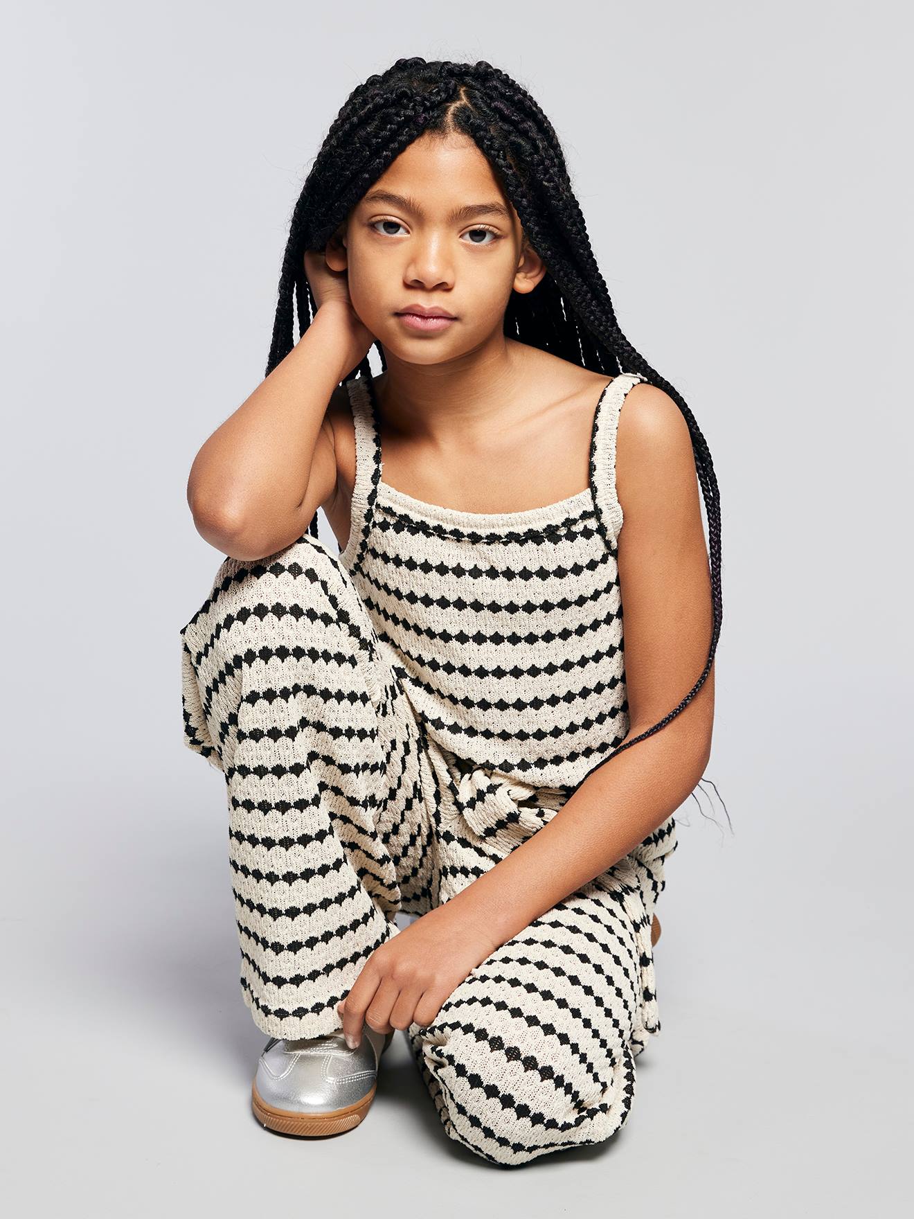 Fancy Knit Strappy Top for Girls