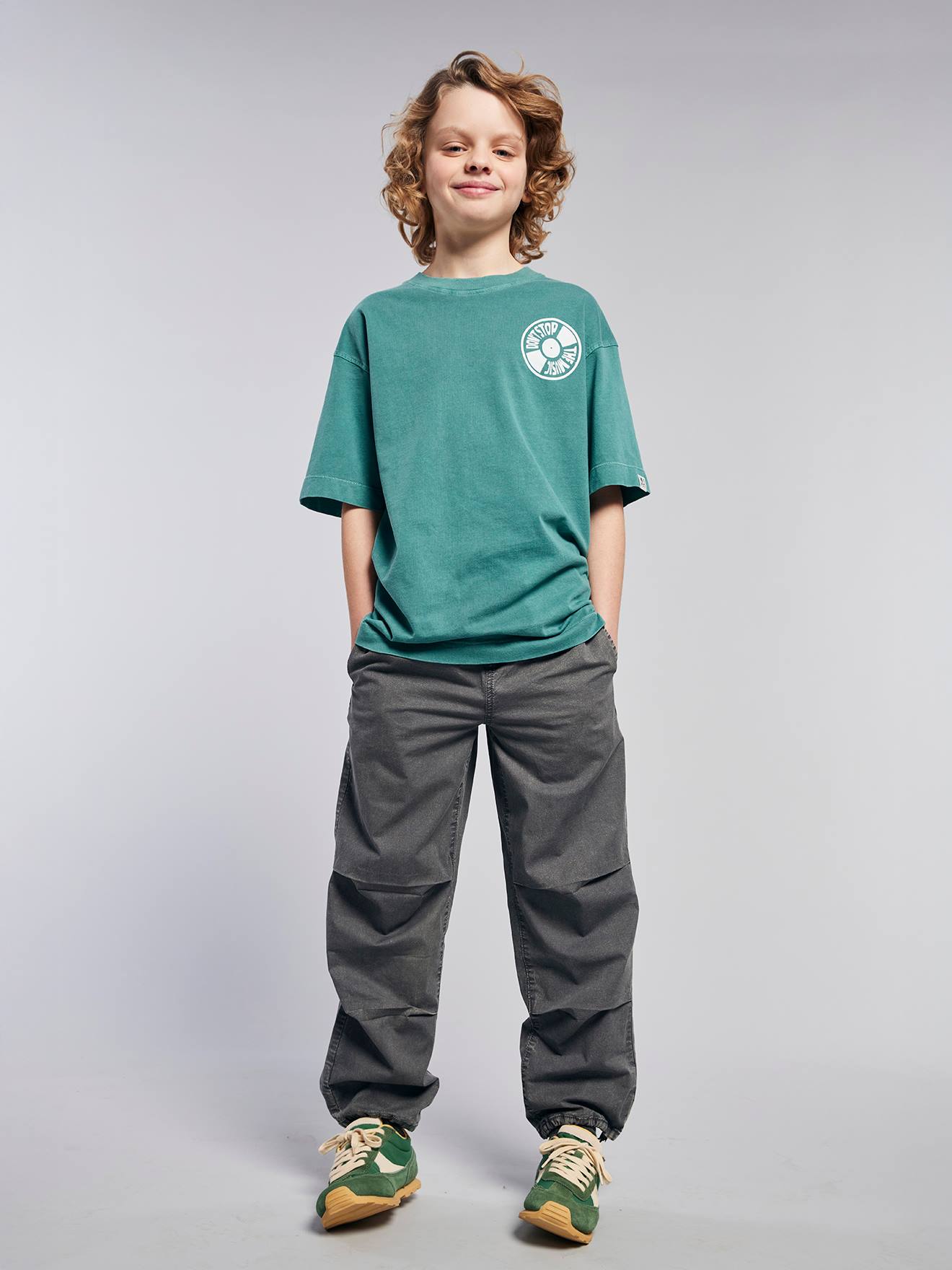 Washed-Effect Parachute Trousers