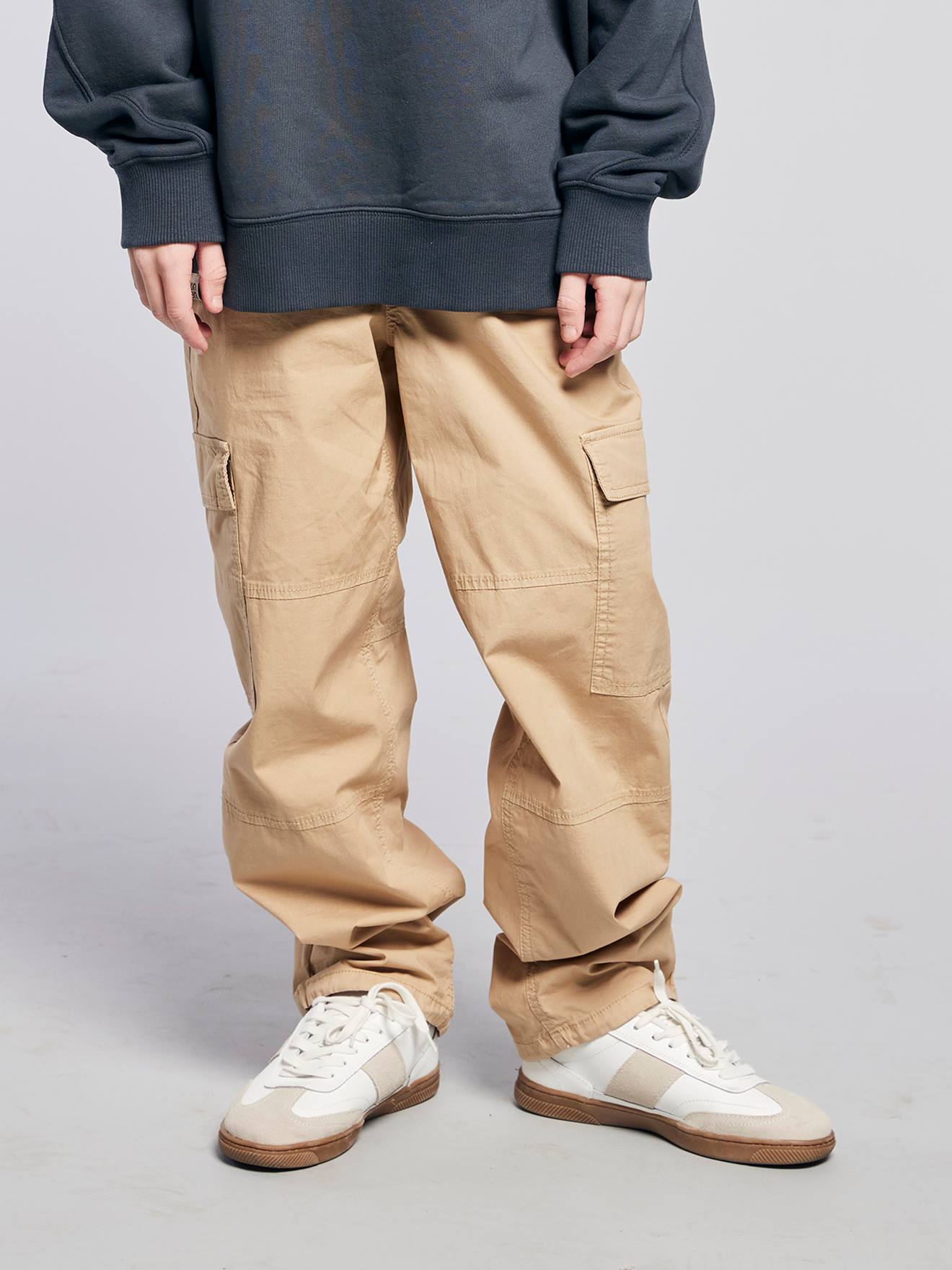 Washed-Effect Parachute Trousers, JONEN beige Washed-Effect Parachute Trousers, JONEN beige