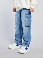 Loose fit denim battle trousers for boys