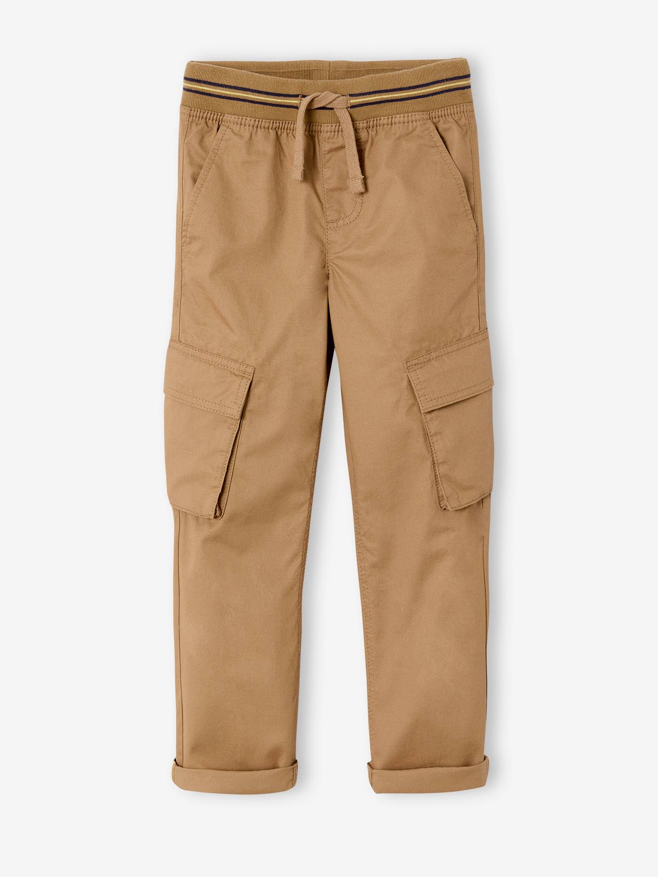 Straight-leg cargo trousers for boys with a slim hip fit