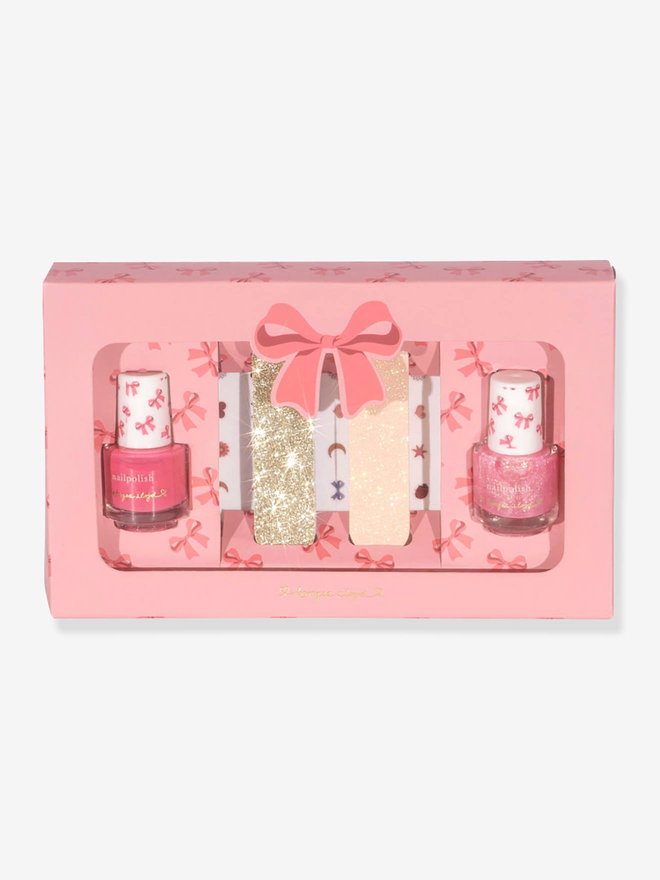 Set of 2 Nail Polishes + Nail File & Stickers