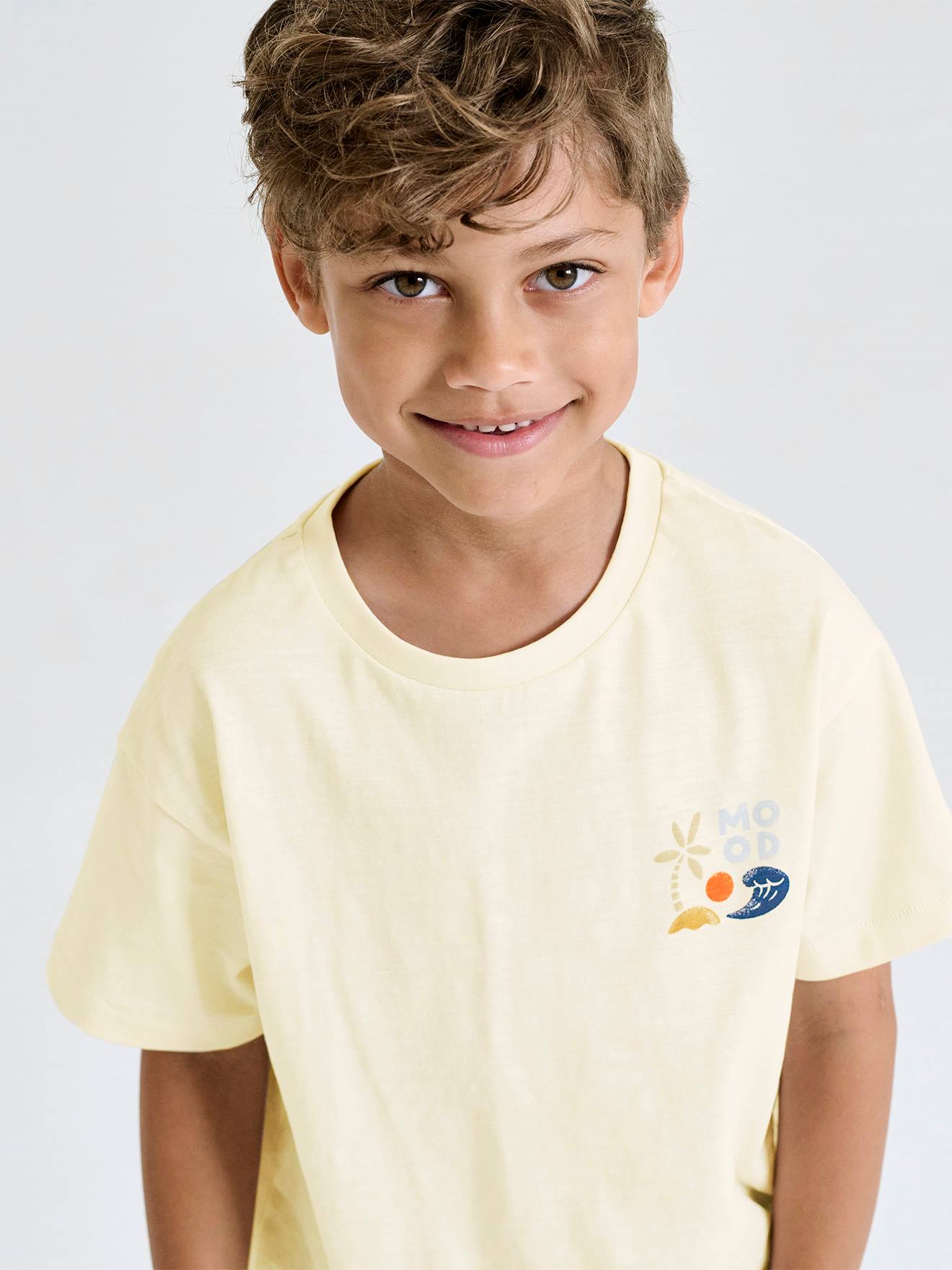 Boys' back print maxi T-shirt ecru