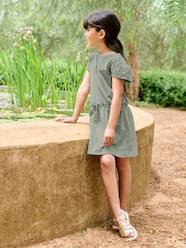 Girls-Girls' dress with English embroidery details 