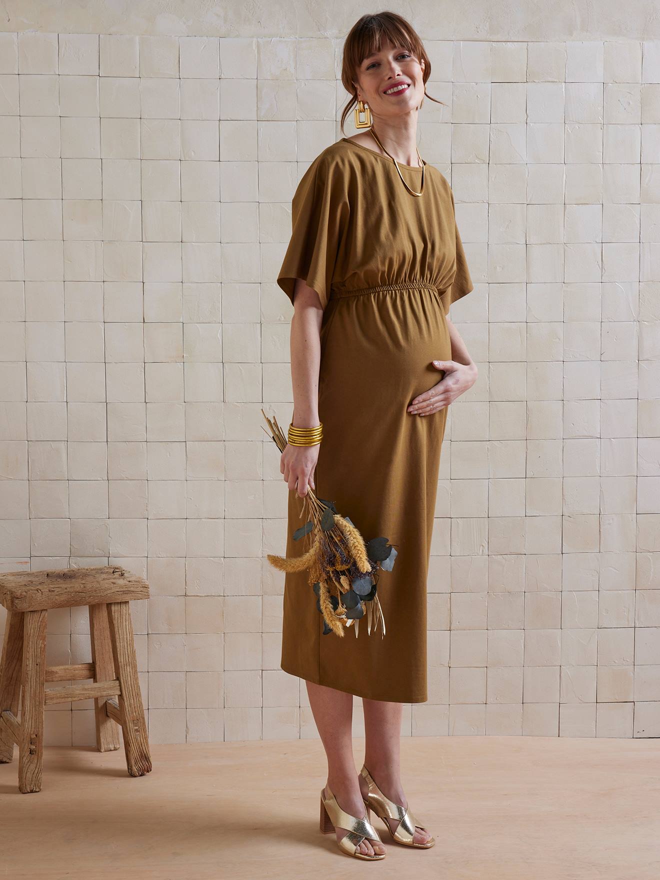 Long Organic Cotton Dress in Thick Jersey Knit