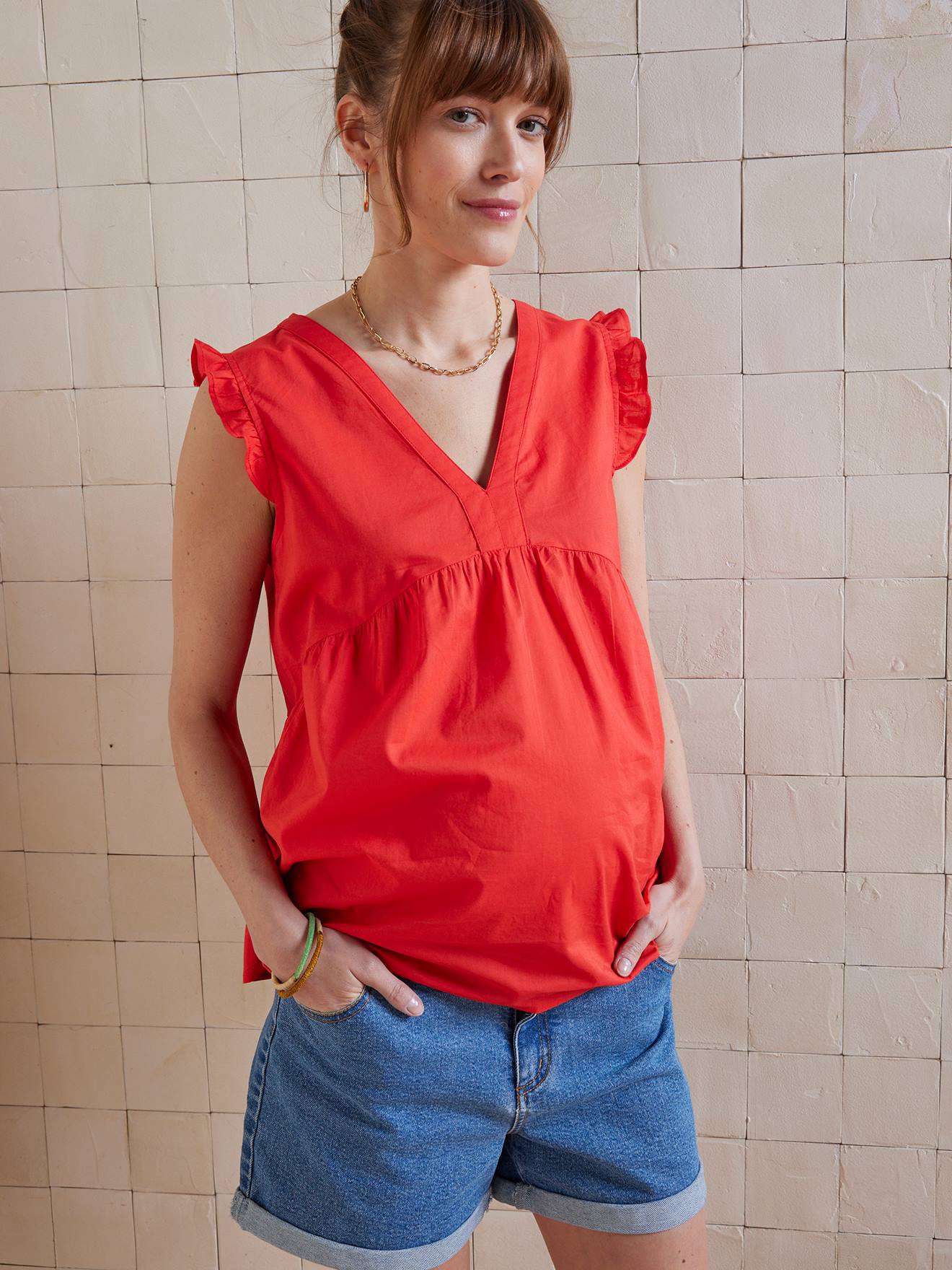 Cotton Voile Sleeveless Blouse