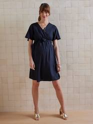 Maternity-Dresses-Plain Wrap-Over Dress for Maternity & Nursing