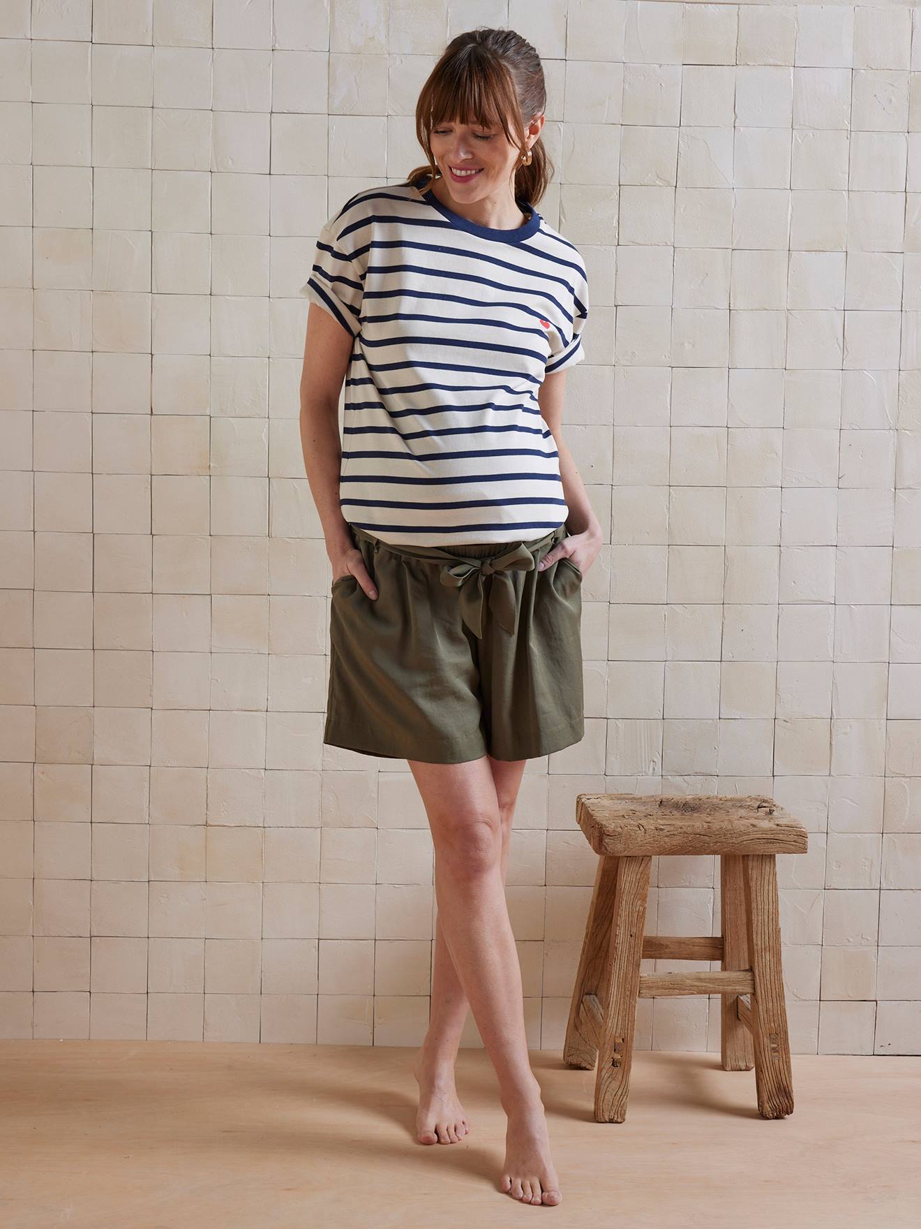 Lyocell Shorts with Belly Band