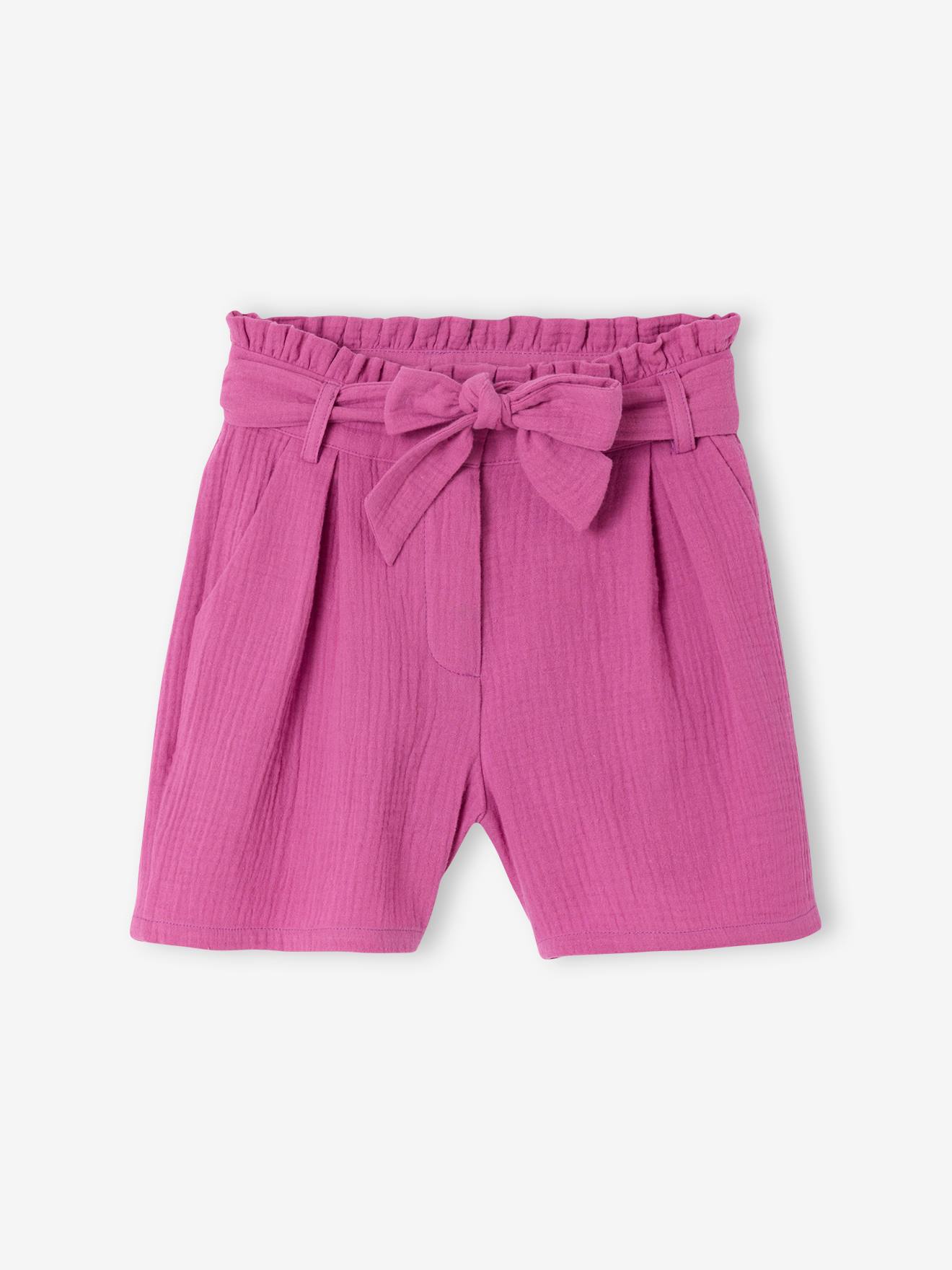 Cotton Gauze Shorts with Belt