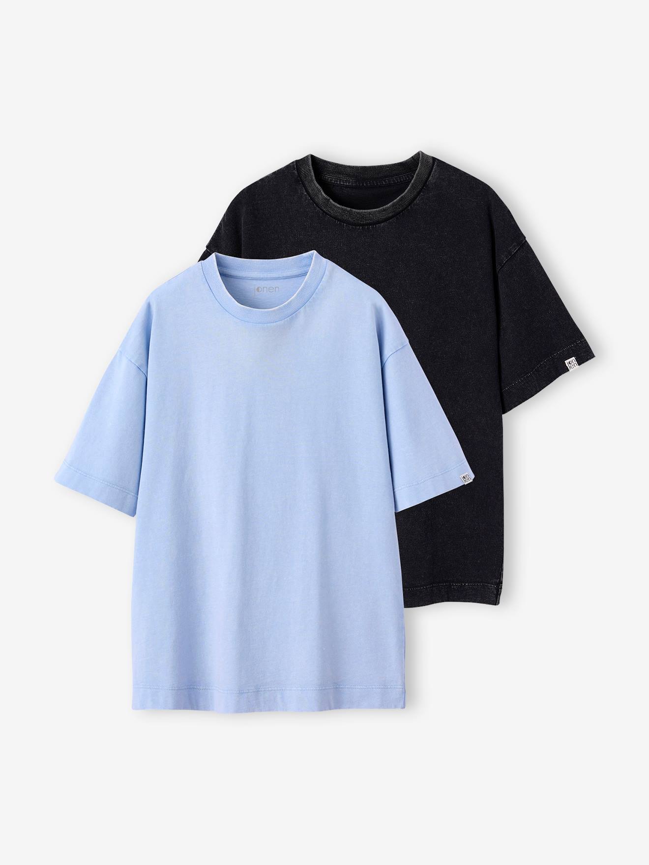 Plain Washed-Effect T-Shirts