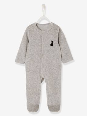 Babies Velour Pyjamas Organic Collection with Decorative detail on the Back light