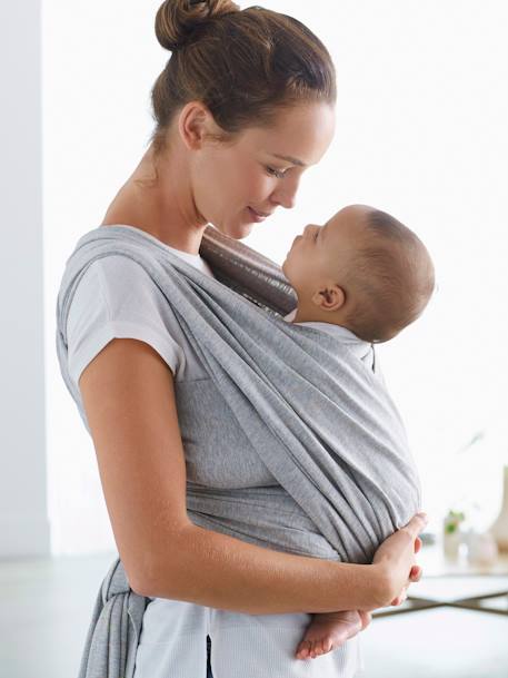 VERTBAUDET Wrap Baby Carrier Beige / stars+Grey marl 