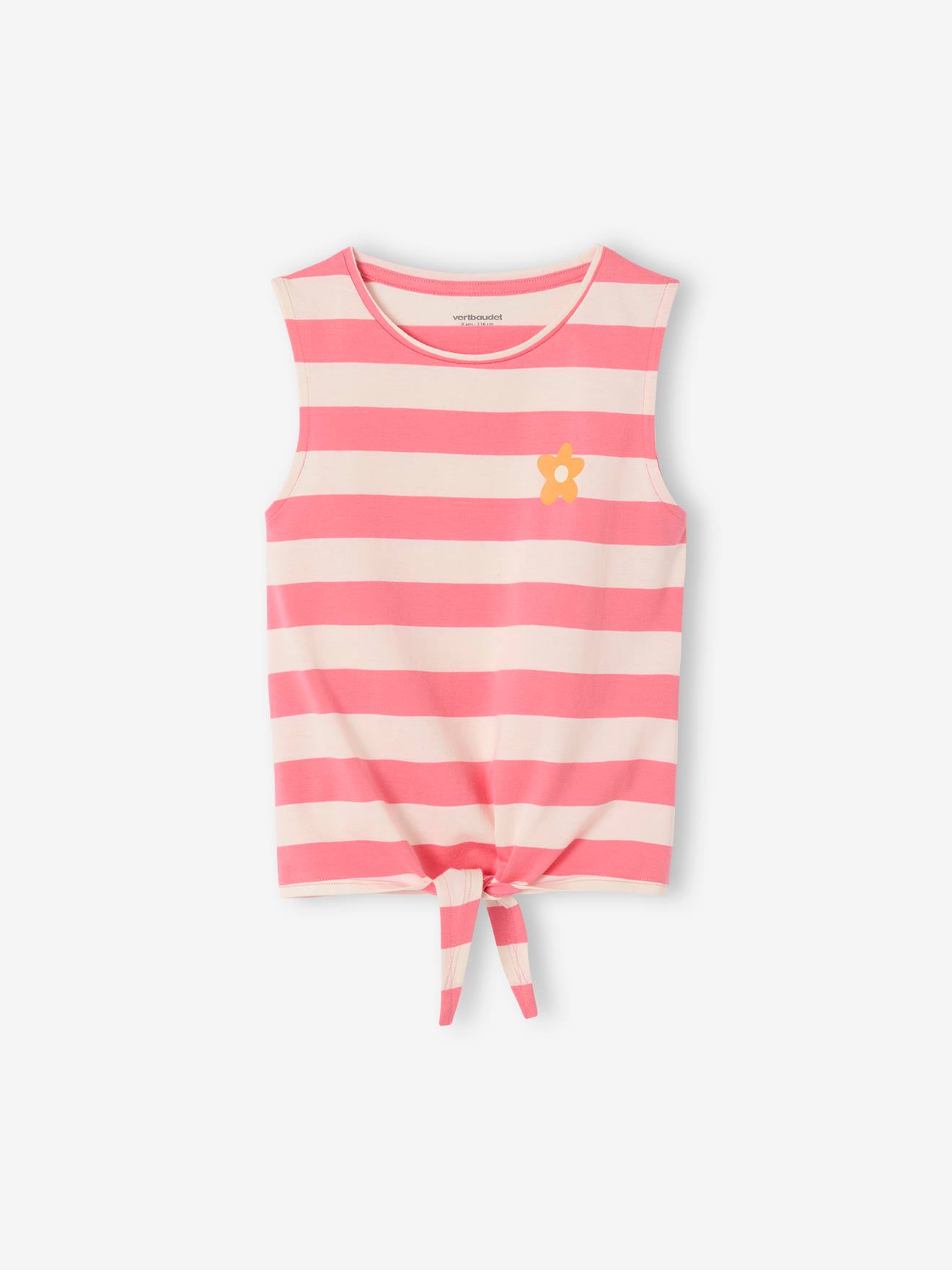 Printed Sleeveless Top with Bow