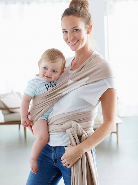 VERTBAUDET Wrap Baby Carrier Beige / stars+Grey marl 