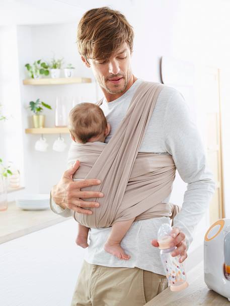 VERTBAUDET Wrap Baby Carrier Beige / stars+Grey marl 