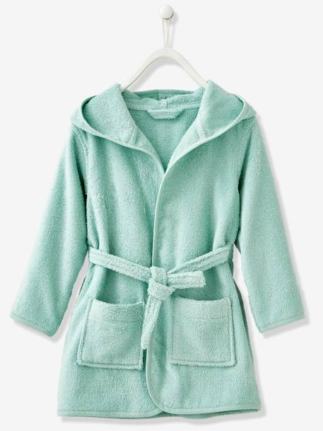 Child's Hooded Bathrobe Blue+Dark Green+Light Blue+Light Green+Light Purple+Navy+Orange+Pink 