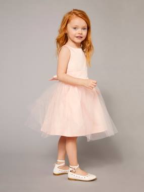 Girls Sateen Tulle Occasion Dress light