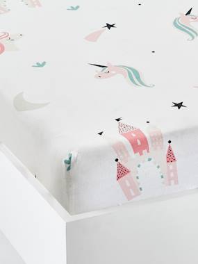 Girls Fitted Sheet Magic Unicorns Motif print