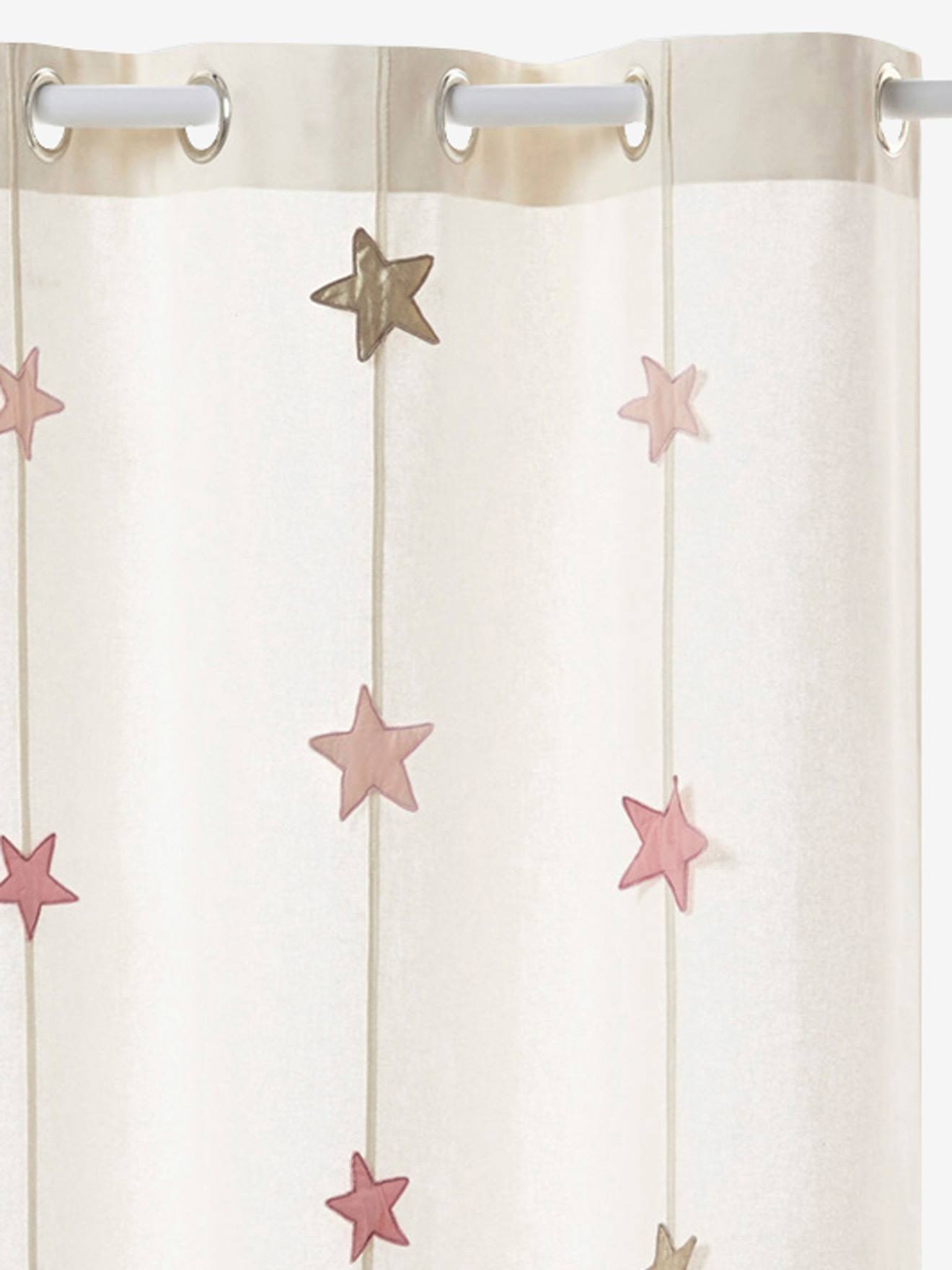 Iridescent Star Curtain - 105 x 240 cm white, Bedding | Vertbaudet