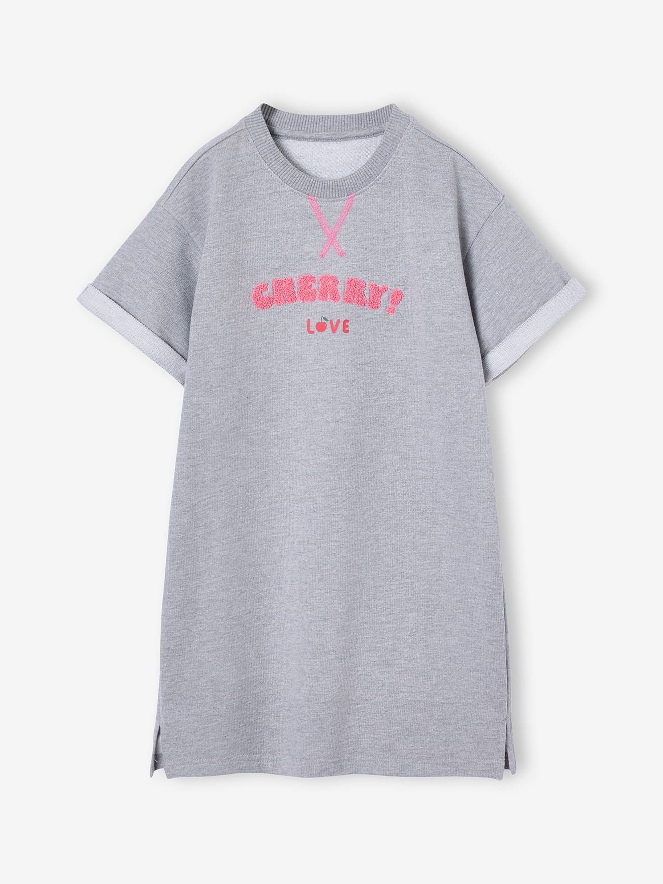 Girls' dress in lightweight fleece marl