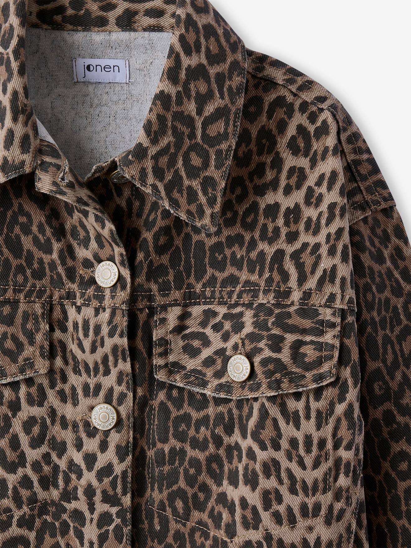 VESP×A.E.O.M board jacket leopard Oversized jacket - Light beige/Leopard print - Ladies | H&M