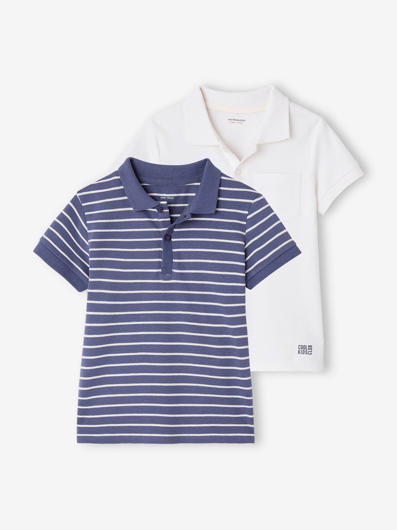 Set of 2 Pique Knit Polo Shirts