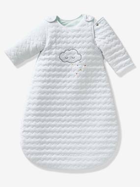 Quilted Baby Sleep Bag with Detachable Sleeves Organic Collection Cloud Triangles Theme