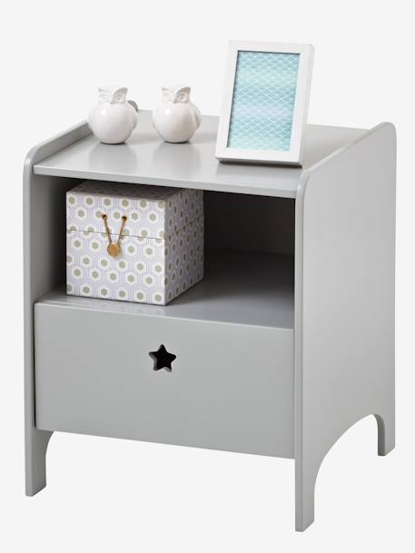 Bedside Table, Sirius Theme Grey+White 