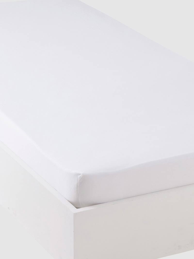 Children's White Fitted Sheet in Stretch Jersey white, Bedding
