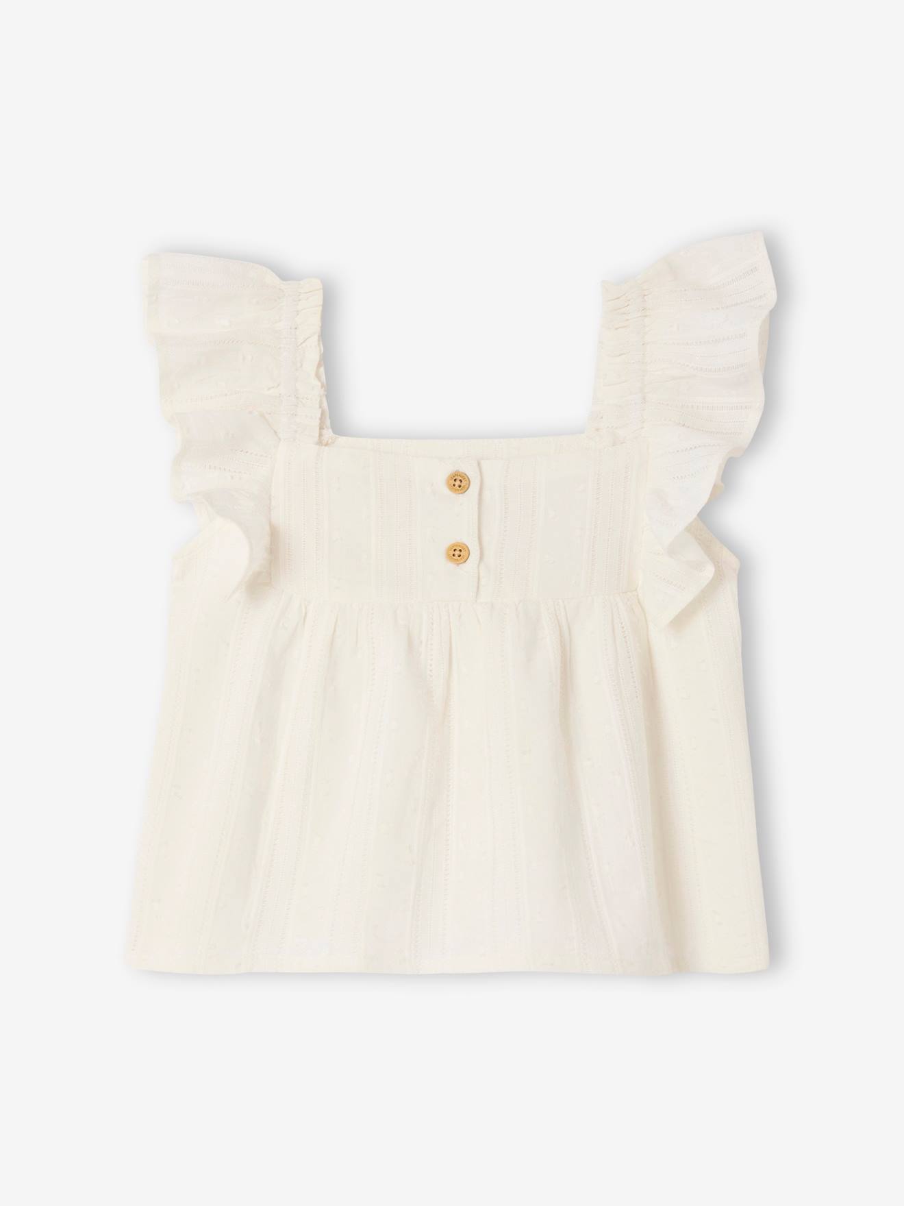 Blouse with Ruffles on Shoulders