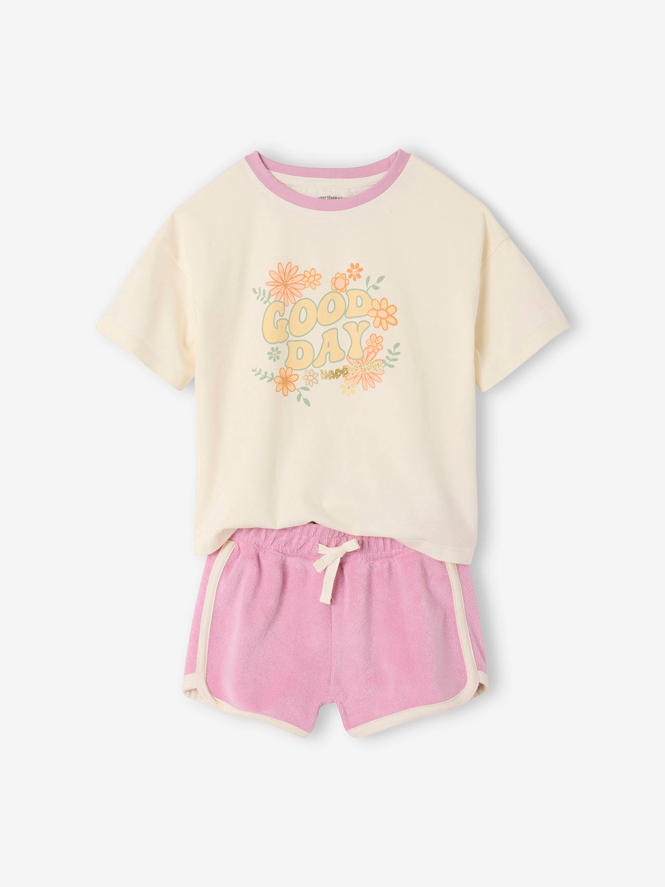 Terry Cloth T-Shirt & Shorts Set