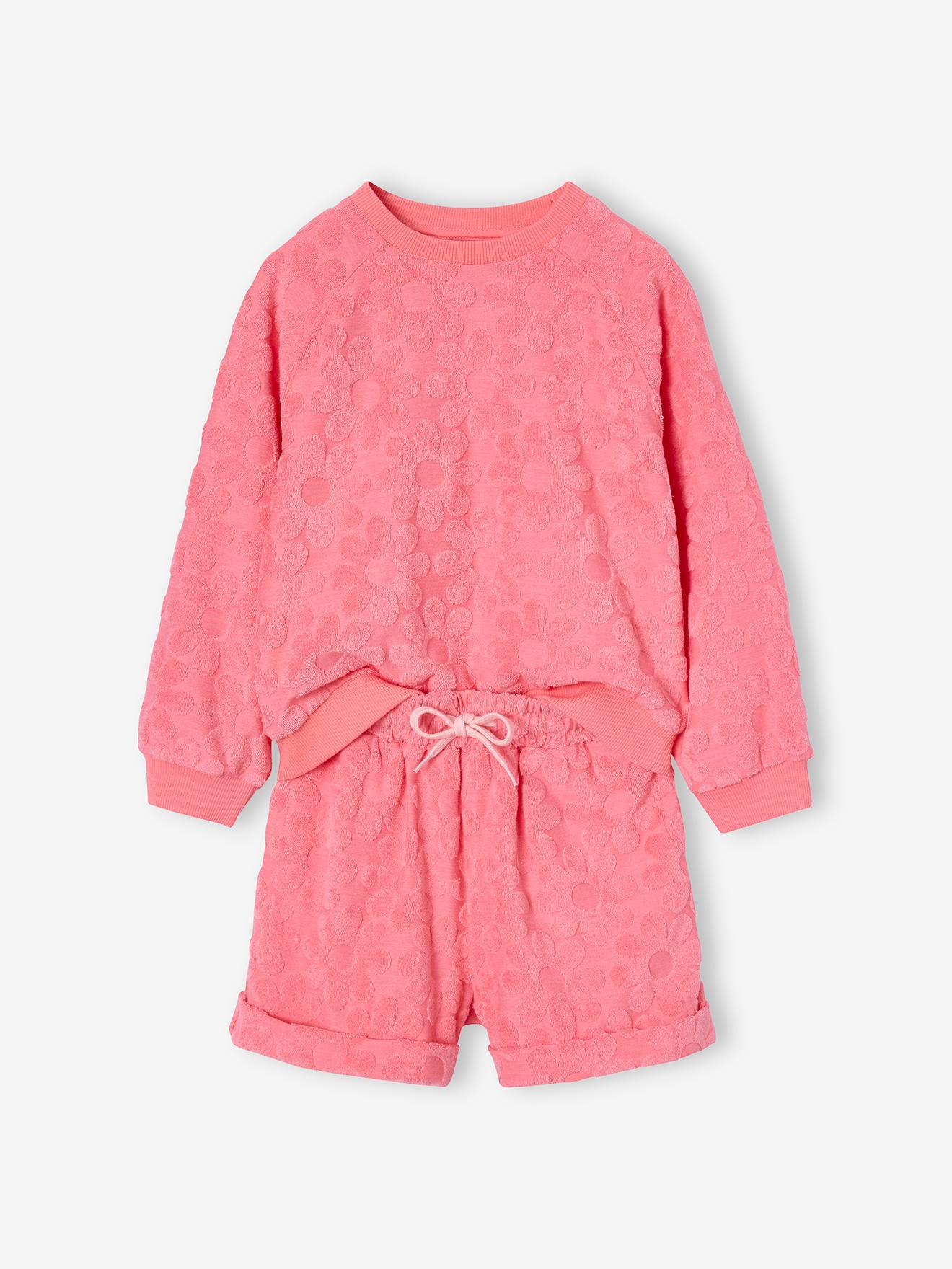 Fleece Sweatshirt & Floral Shorts Set
