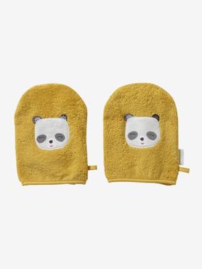 Pack of 2 Wash Mitts Panda dark