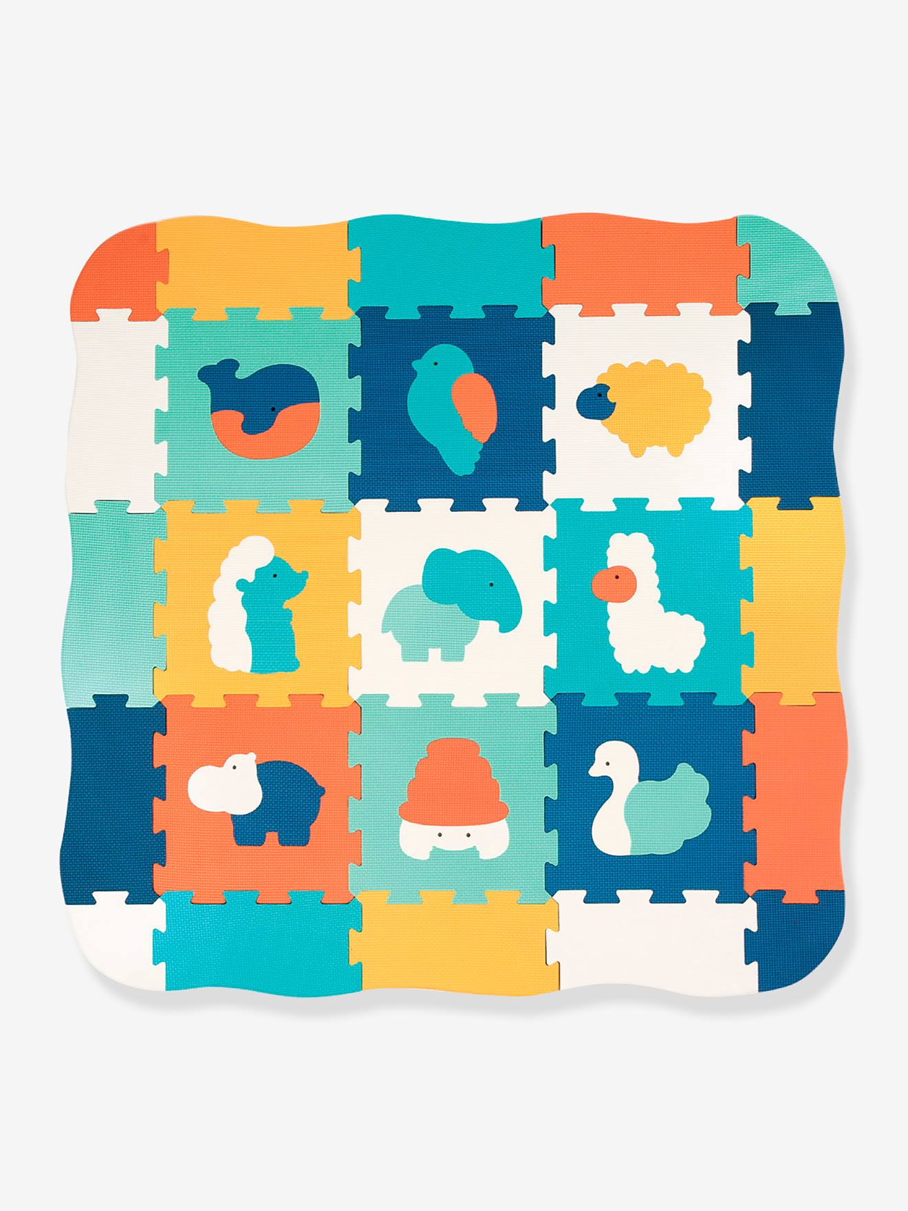 LUDI floor mattress tiles with edges and corners multicoloured