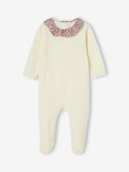 Baby-Pyjamas-Velour & Liberty Fabric Pyjamas, ENVIE DE FRAISE 