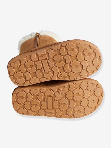 Girls' Boots with Fur BEIGE LIGHT METALISED+BLACK DARK SOLID+BROWN MEDIUM ALL OVER PRINTED+PINK LIGHT ALL OVER PRINTED 