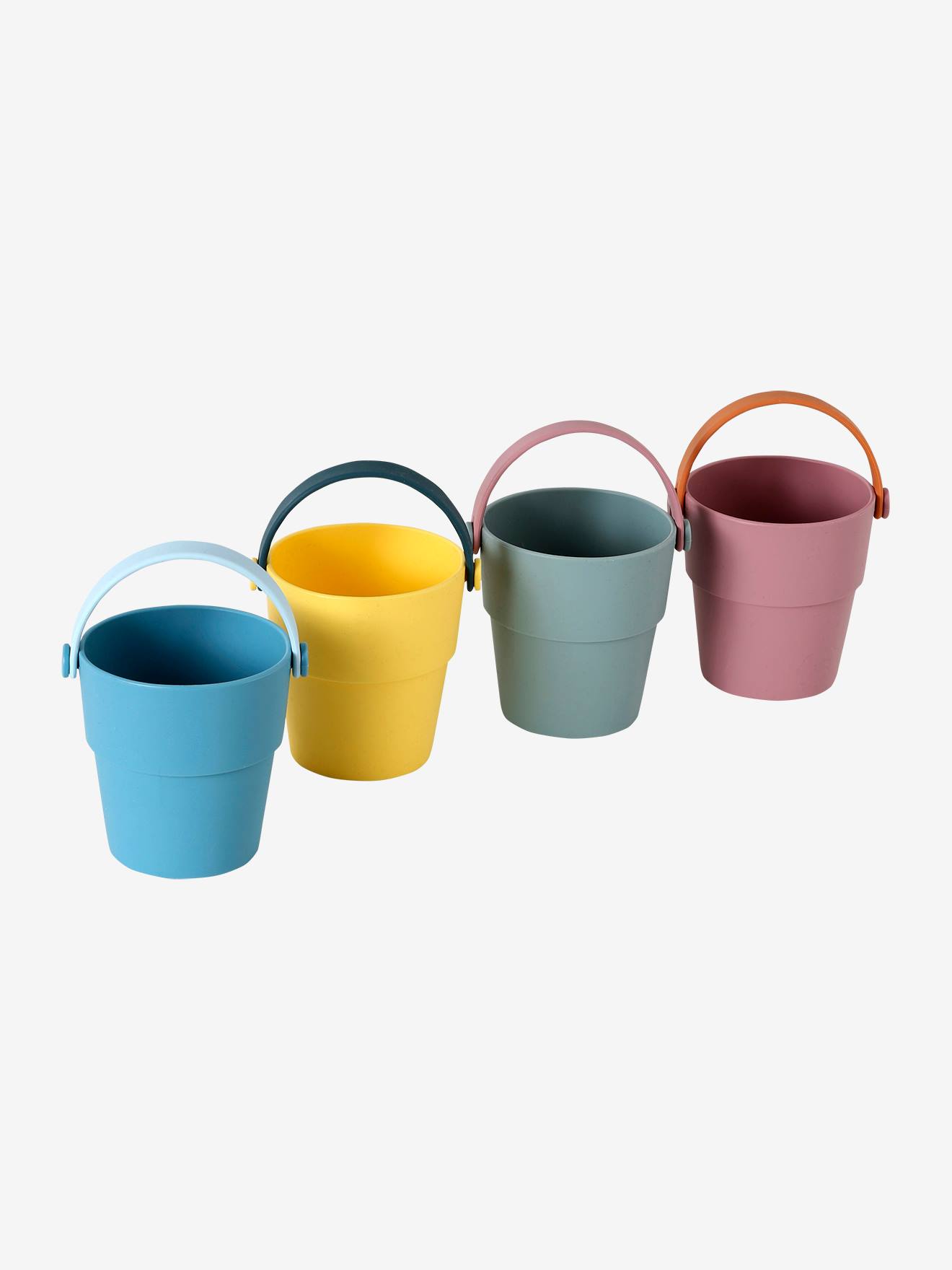 Set of 4 Colourful Silicone Buckets multicoloured