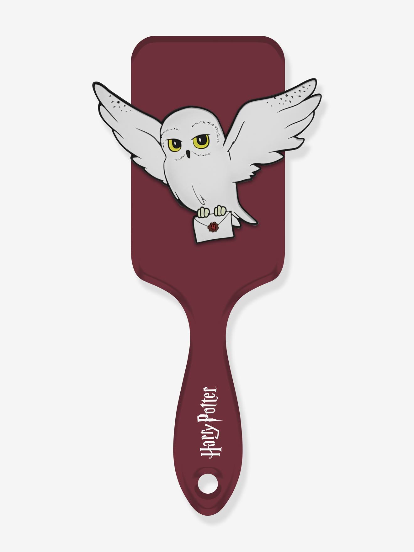HARRY POTTER Hairbrush with Hedwig 3D Silicone Applique bordeaux